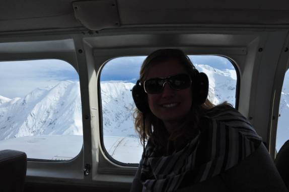 No avião, durante voo sobre o Denali National Park, no Alaska